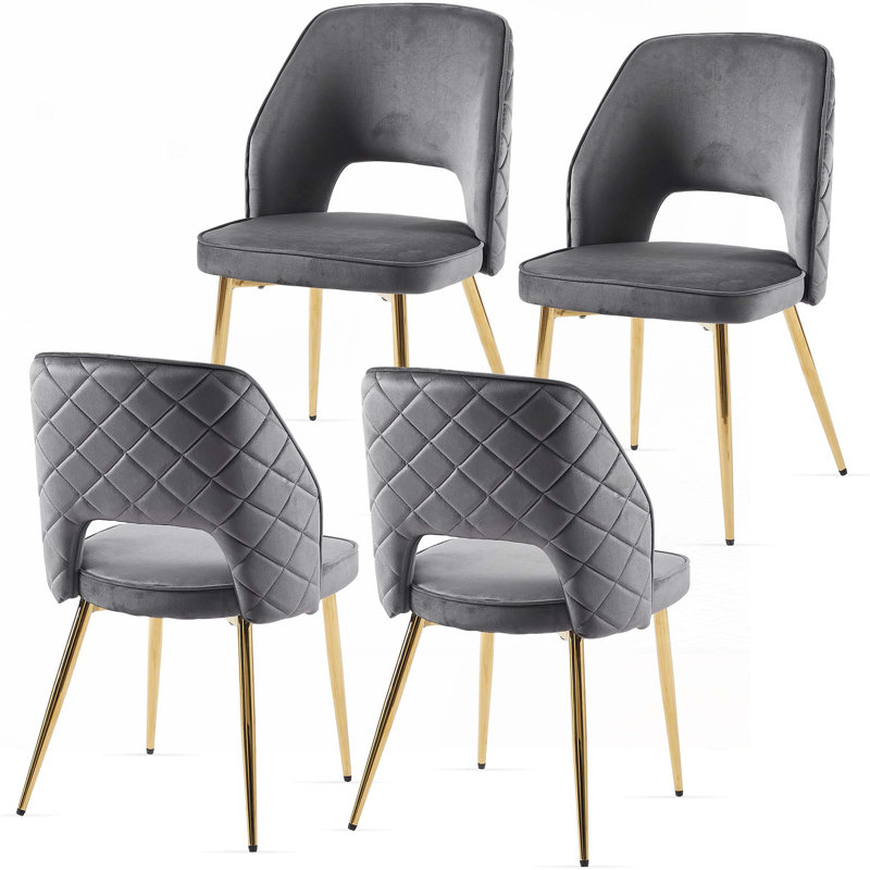 Chaises de salle à manger rembourrées Lunas, Gris