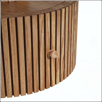 Table d'appoint unique à trèfle à quatre feuilles pour le salon, la chambre à coucher et les petits espaces - Table d'appoint avec base en bois et rangement