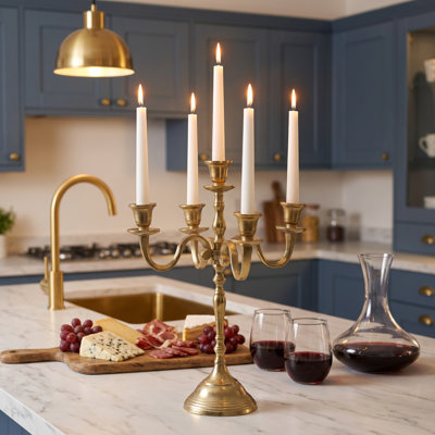 Hampton 15.7" H Gold Tabletop 5 Candle Candelabra