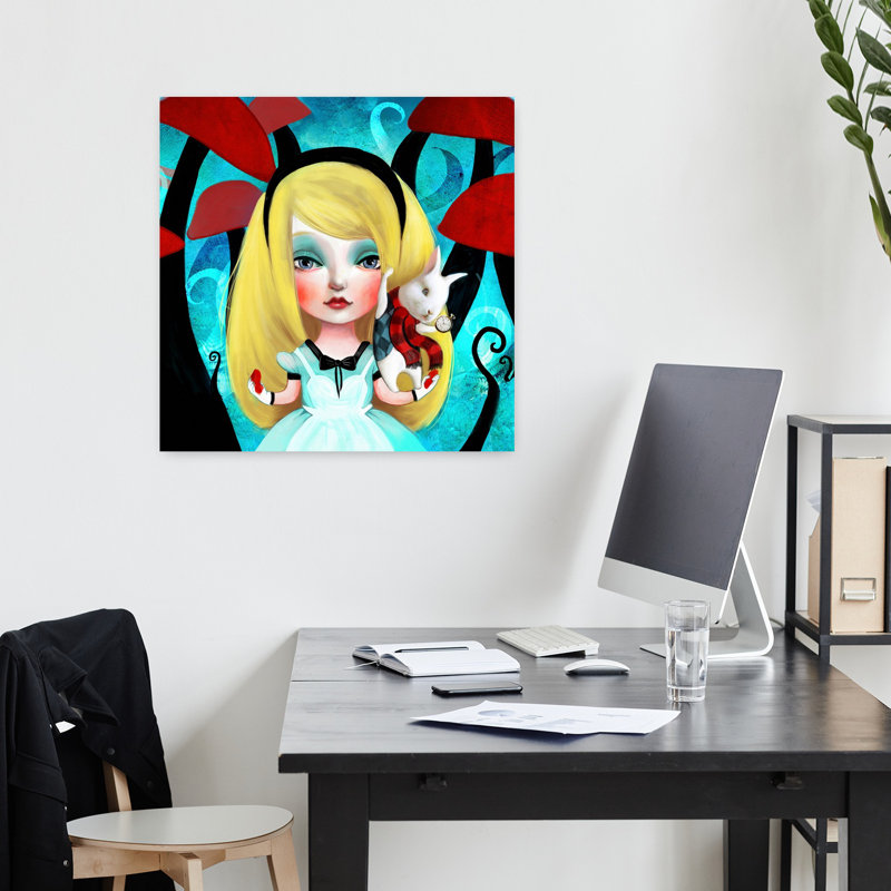 Lapin contemporain Alice, art urbain, H 18 po x l 18 po