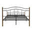 Structure de lit double en métal avec tête et pied de lit ondulés, lit plateforme contemporain en fer pour la chambre à coucher, noir et or-1773866490-1773866491