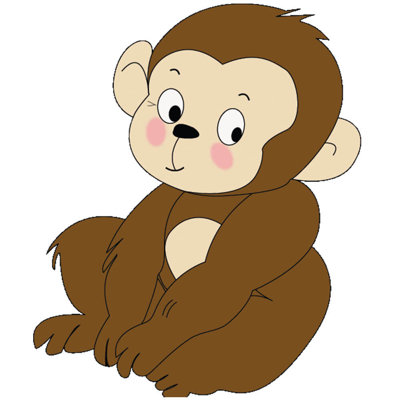 Adhésif décoratif bébé singe
