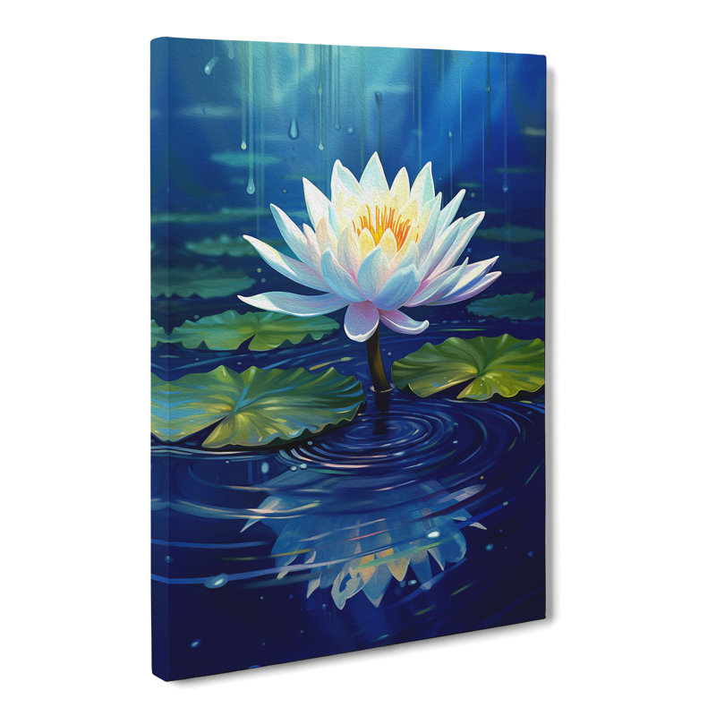 Water Lily Deco No.2 - Wrapped Canvas, 76cm H x 50cm W x 3cm D
