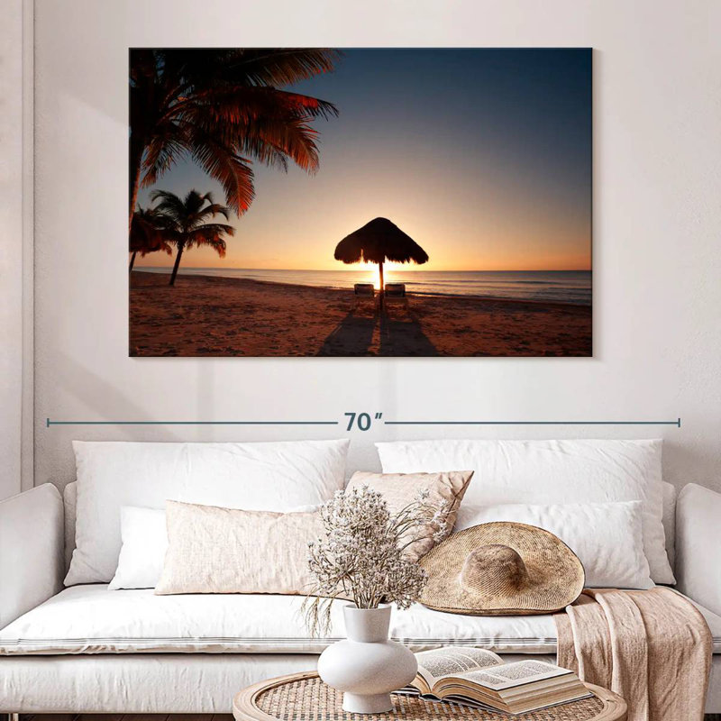 Gillard, coucher de soleil à Cancun, H 8 po x l 12 po