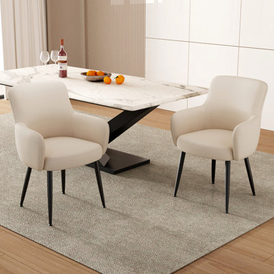 Modern Textured Faux Leather Dining Chair