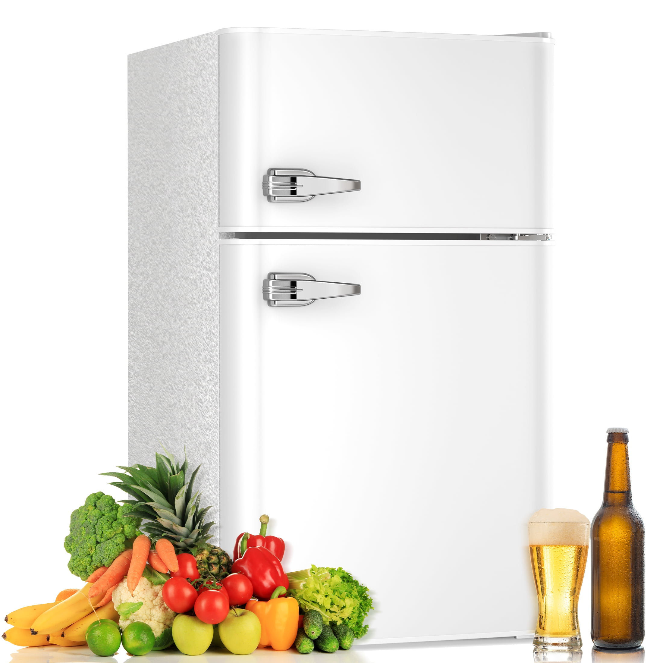 R.W.FLAME Double Door 3.2 Cubic Feet cu. ft. Compact Refrigerator Mini  Fridge with Freezer & Reviews
