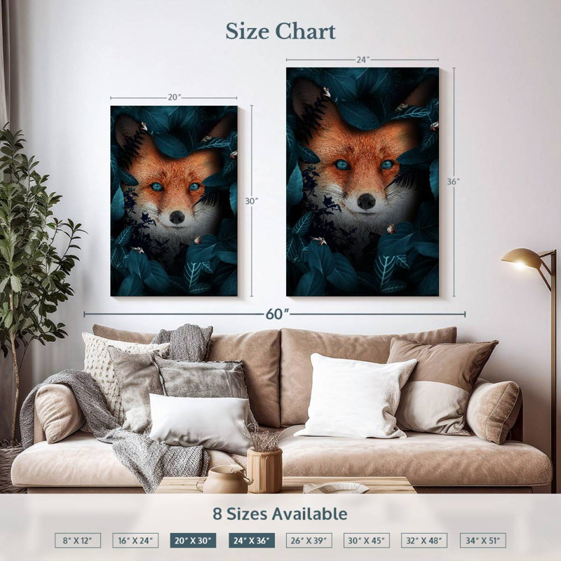 Brampt Blue Eyed Red Fox, 36" H x 24" W