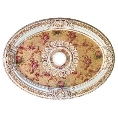 Médaillon ovale blanc pour plafond