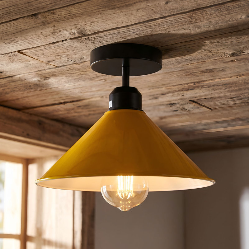 Bustos Semi Flush Mount, Yellow