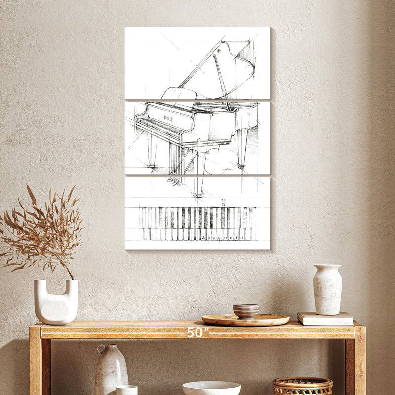 Abarca Piano Sketch, 38" H x 24" W