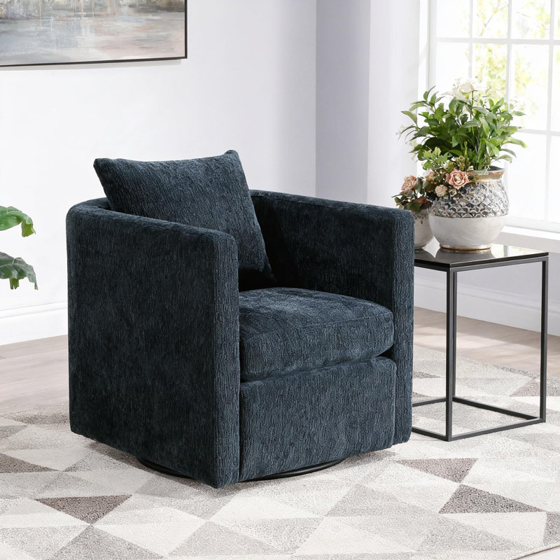 Fauteuil demi-tonneau moderne bleu marine, Marine