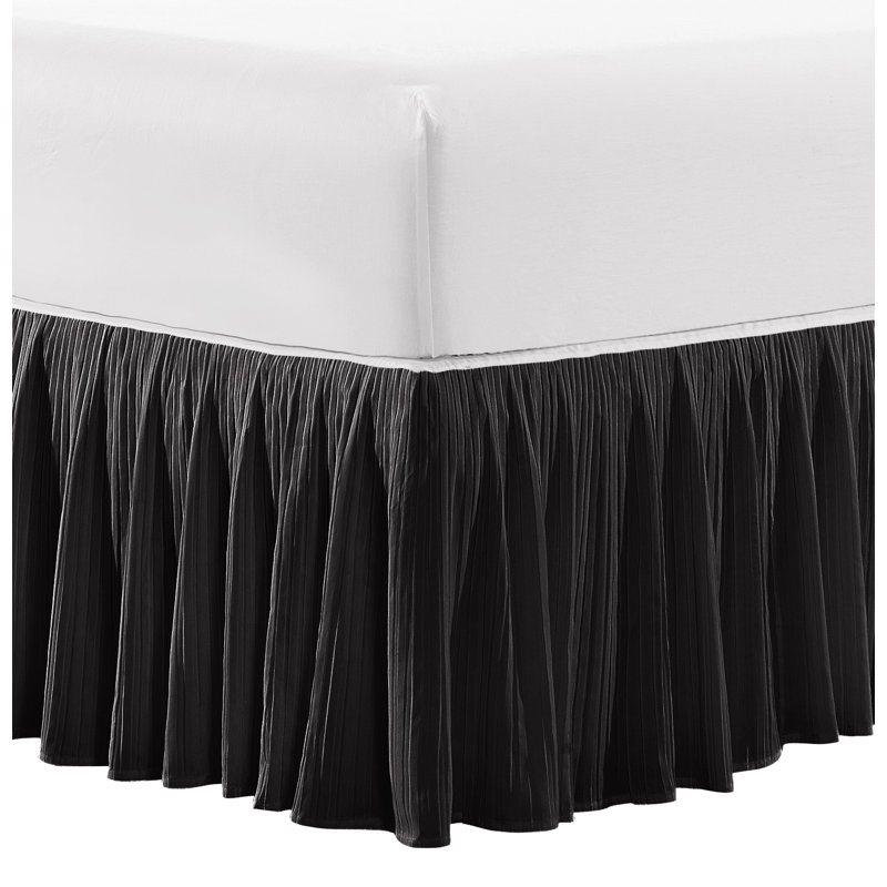 Pleated Bed Skirt, Jet Black, King