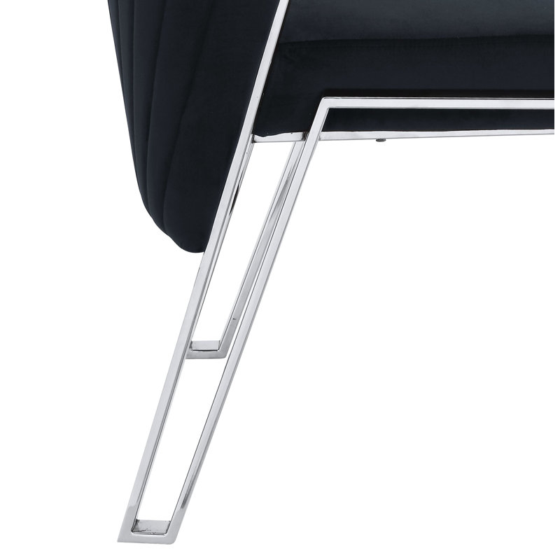 Ensemble de 2 chaises d'appoint Earheart Channel, Argent argent, Noir, noir, noir, noir