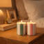 Bougies parfumées à la noix de coco, au goji et à l'orange pour la décoration du salon - Bougies modernes en céramique pour table basse, étagère, chambre - Lot de 2, 10 cm