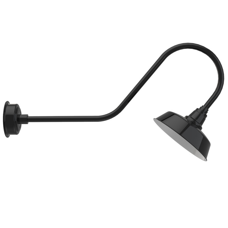 Luminaire de grange d’extérieur à del Vandervliet, H 12 po x l 12 po x P 36 po, Noir