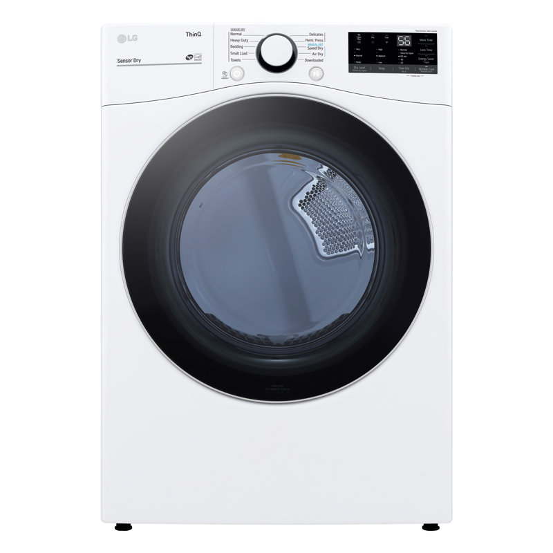 LG 7.4 cu. ft. Ultra Large Capacity Smart Wi-Fi Enabled Front Load Gas Dryer with Built-In Intelligence, White