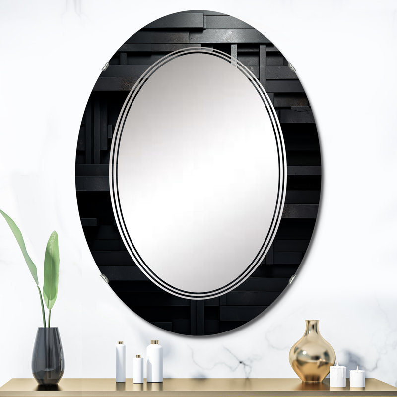 Lizzia - Miroir mural moderne ovale, 36 po x 24 po