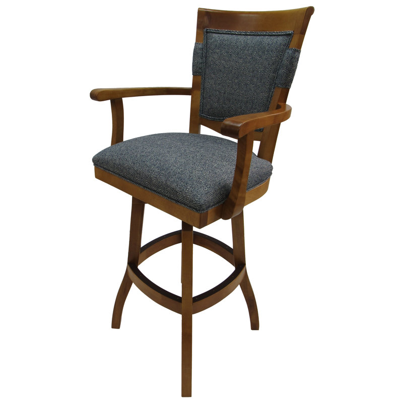 Alysha Swivel Upholstered Counter Stool with Solid Wood Frame, Extra Tall (34" Seat Height)