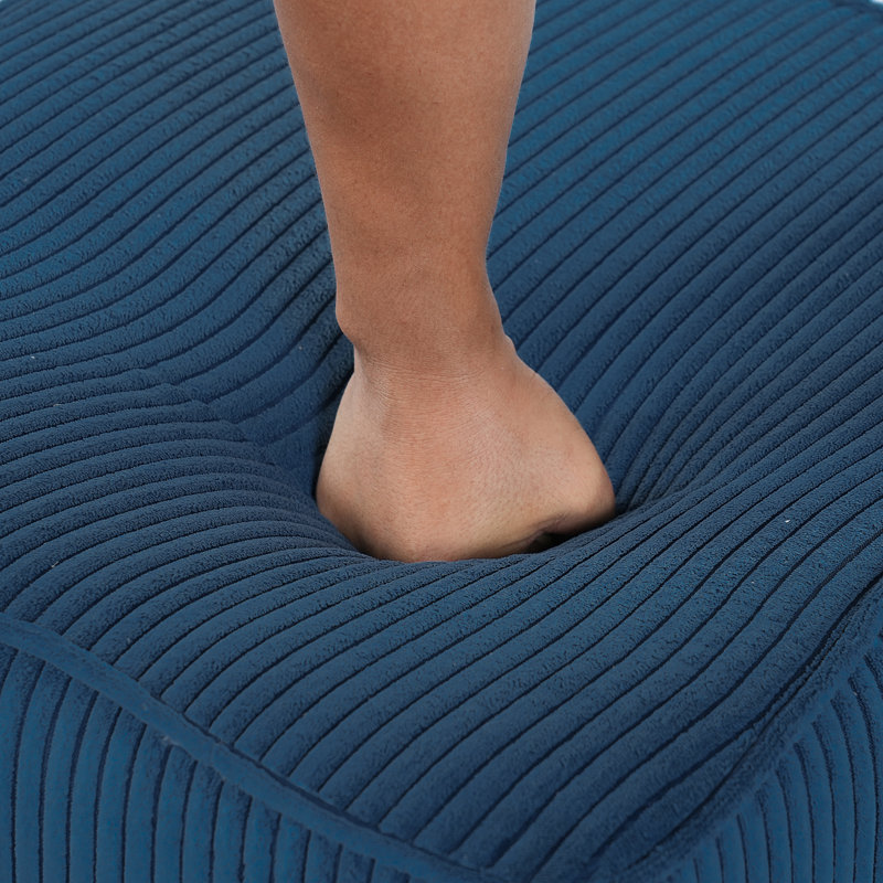 Repose-pieds Ellston, Velours côtelé bleu