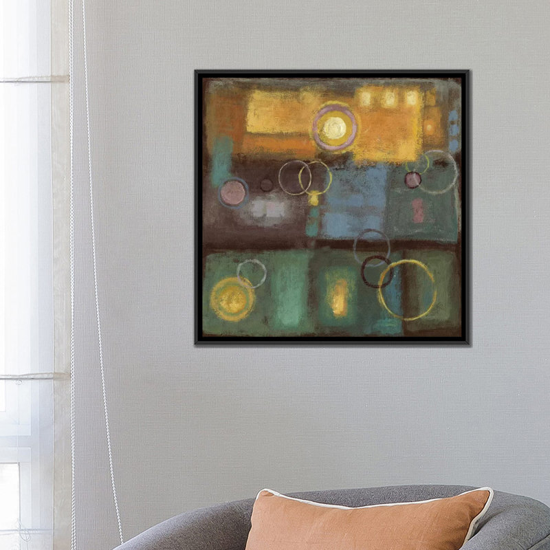 « little pieces ii », impression sur toile, H 26 po x l 26 po x P 1,5 po, Toile avec cadre noir, Pas de tapis