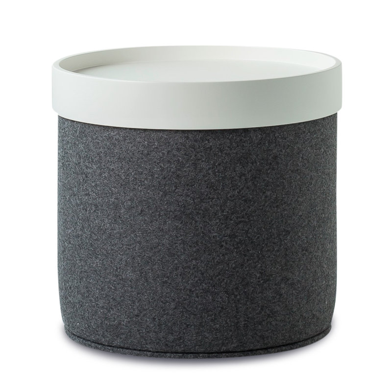 Repose-pieds Celine C, Gris foncé, Blanc