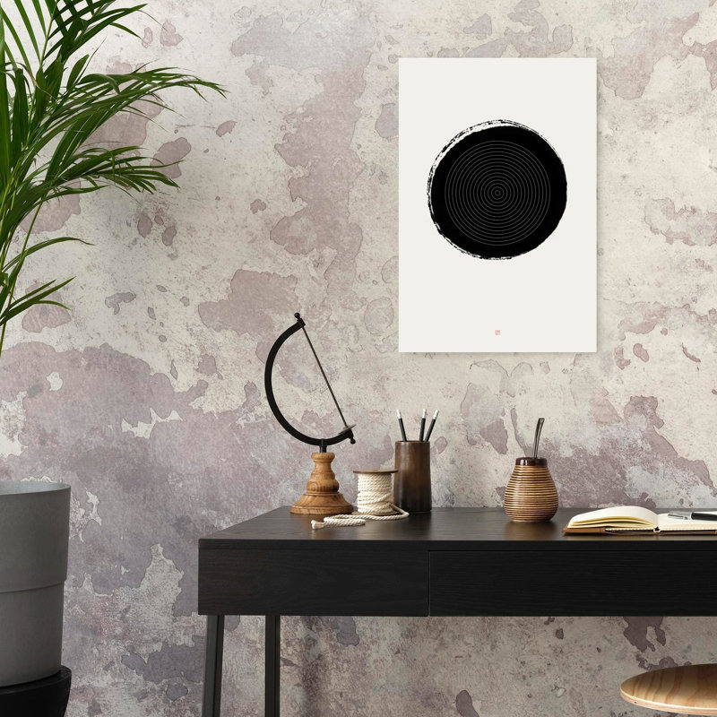 Zen Circle Balance Abstract Contemporary Peaceful Wall Art Print 1 Piece Wrapped Canvas Wall Art, 60.96cm H x 40.64cm W
