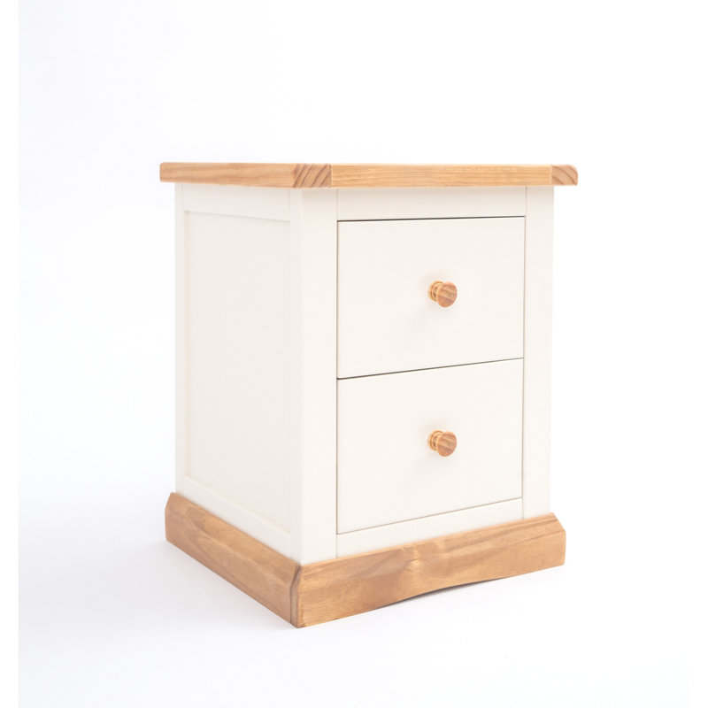 45 cm W Bedside Table, White