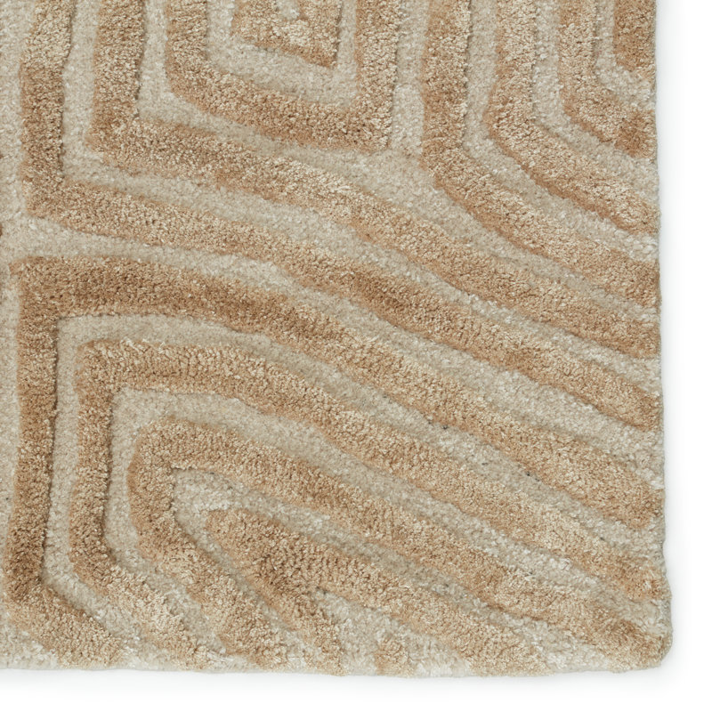 Wool and Viscose Abstract Indoor Rug, Square 8'