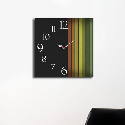 Elegant Decorative Wall Clock, 15.7 x 15.7 inches | 100% MDF, Thickness: 0.2 inches | Stylish Home Décor for Living Room, Bedroom & Office | Modern Design with Minimalist Aesthetic