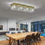 Plafonnier encastré rectangulaire en cristal de 40 po de couleur or 40 po, lustre en cristal K9 à 8 lumières pour la salle à manger, le salon, la cuisine, le luminaire de luxe moderne, la base E12 (ampoules non incluses)