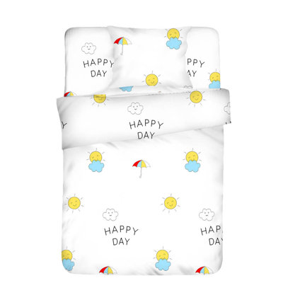 Ensemble de housse de couette 100% coton jaune / bleu / rouge / blanc Irais