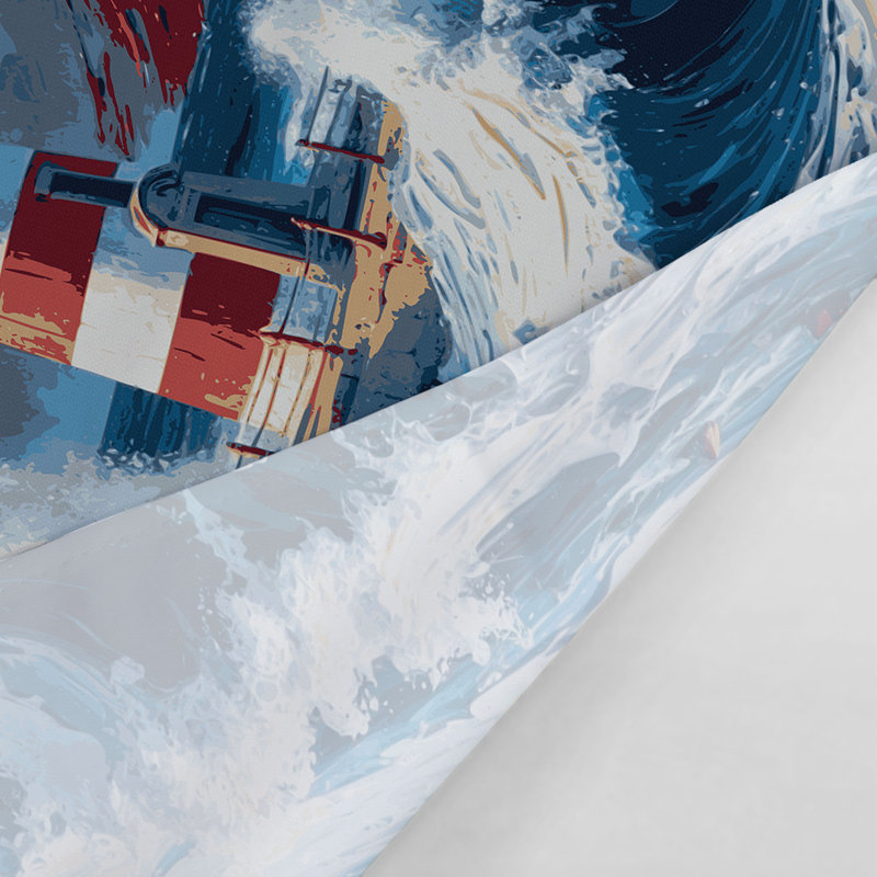 Tapisserie murale nautique rouge, blanche et bleue, 51 po x 60 po