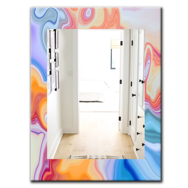 Marbled Geode 6 Wall Mirror, 39.4" H x 29.5" W
