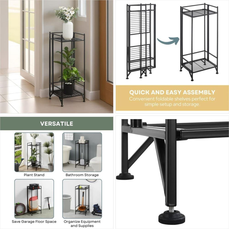 Support de rangement pliable en métal à 2 niveaux Xtra Storage