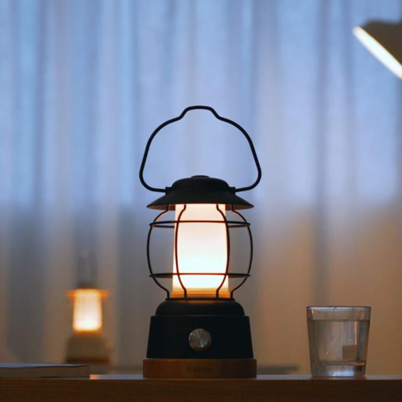 Lampe de table d'extérieur à DEL sans fil avec gradateur, pile rechargeable intégrée, 3 niveaux de luminosité avec banque d'alimentation S'mores
