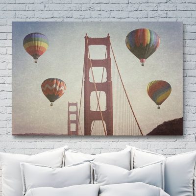 Balloons Over San Francisco by Ashley Davis - Wrapped Canvas Print