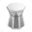 Table basse de style tambour avec incrustation de cristal miroir
