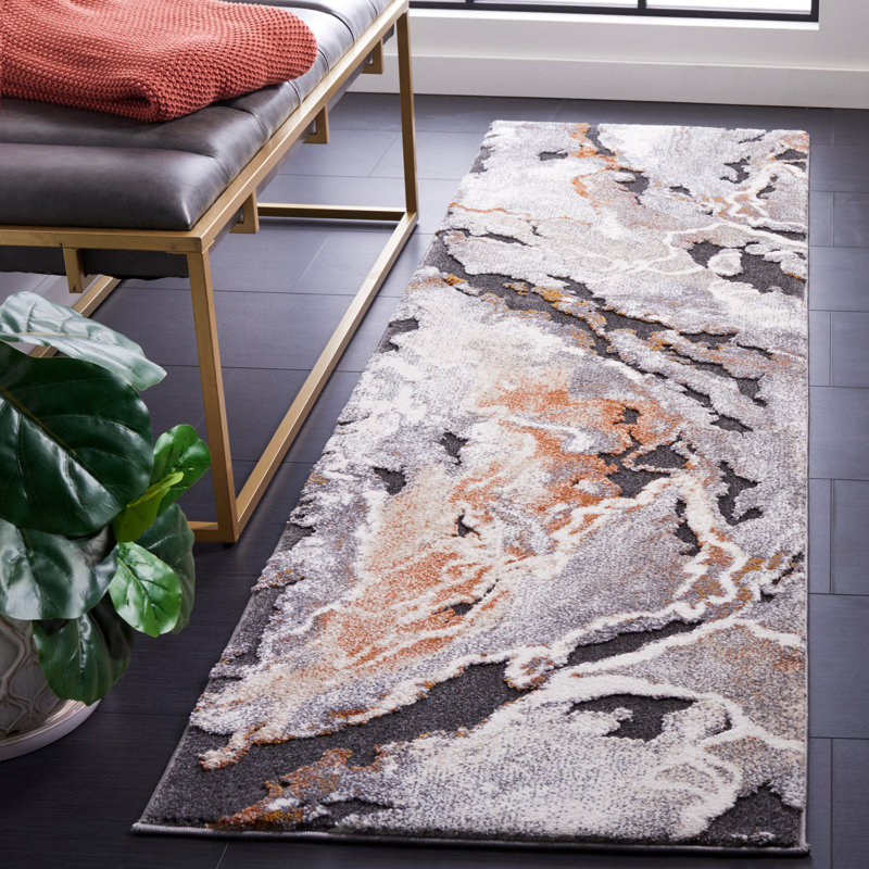 Cyrus Shag Performance Abstract Rug, Runner 2'2" x 7'9"