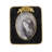 8” x 9” Victorian-Inspired Black and Gold Photo Frame, Traditional Stone Powder and Resin Picture Frame with Floral Accent for Mantel, Tabletop, Desk, or Nightstand 