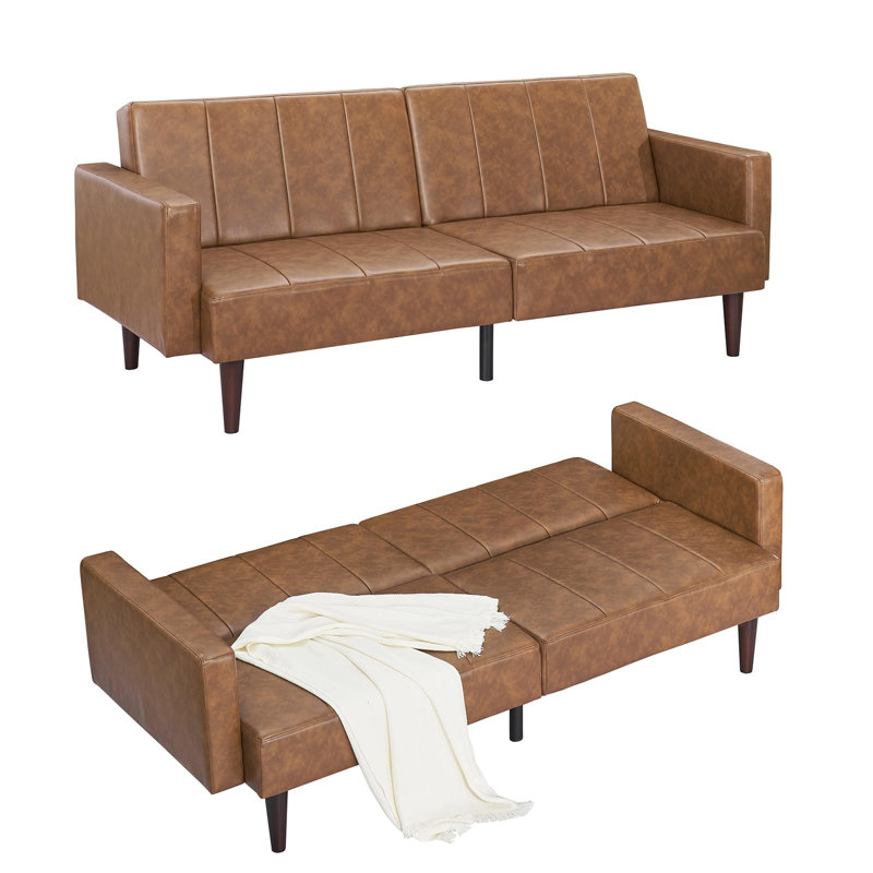 Causeuse moderne avec accoudoirs, canapé-lit futon convertible