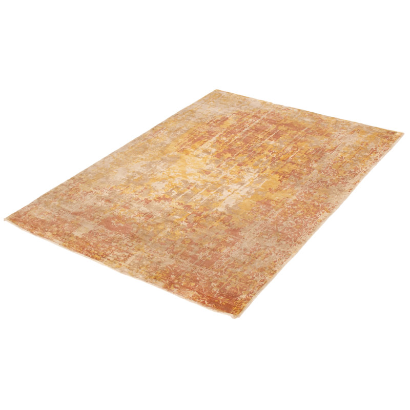 Tapis oriental beige / orange tissé à la main
