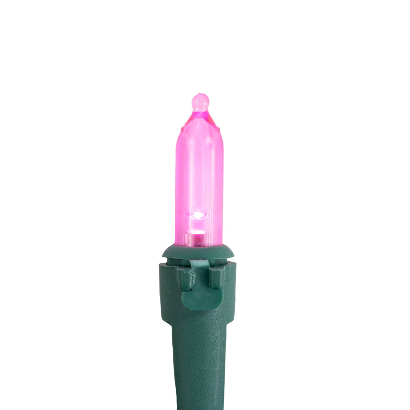 Warm LED Christmas 100 Light String Light, Pink/Green, 50