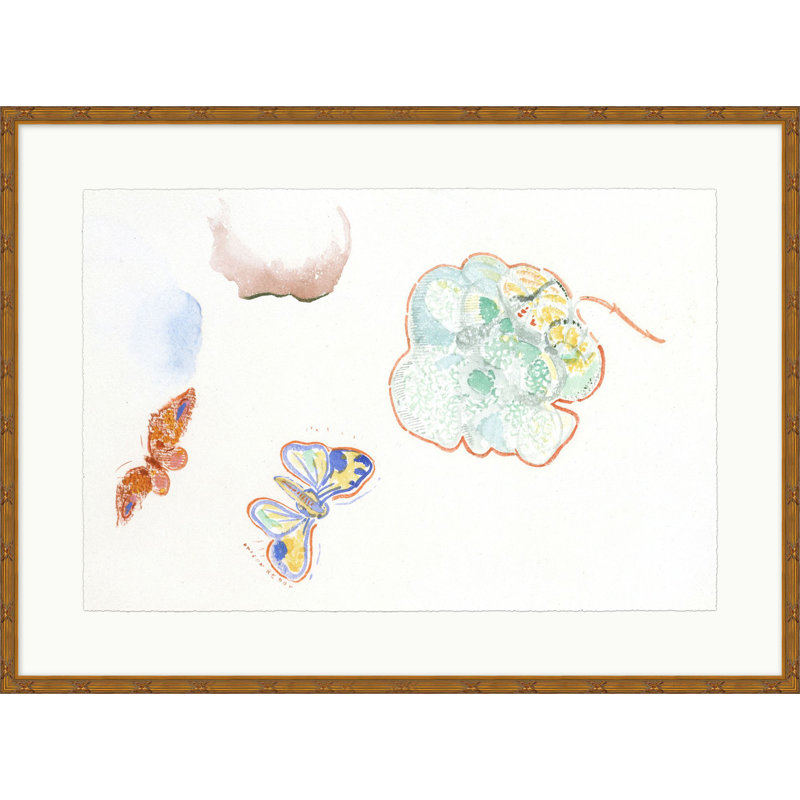 Croquis de feuille et papillon