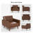 36.61'' Wide Upholstered Faux Leather Accent Chair With Tufted Seat (Set of 6 )-119023767