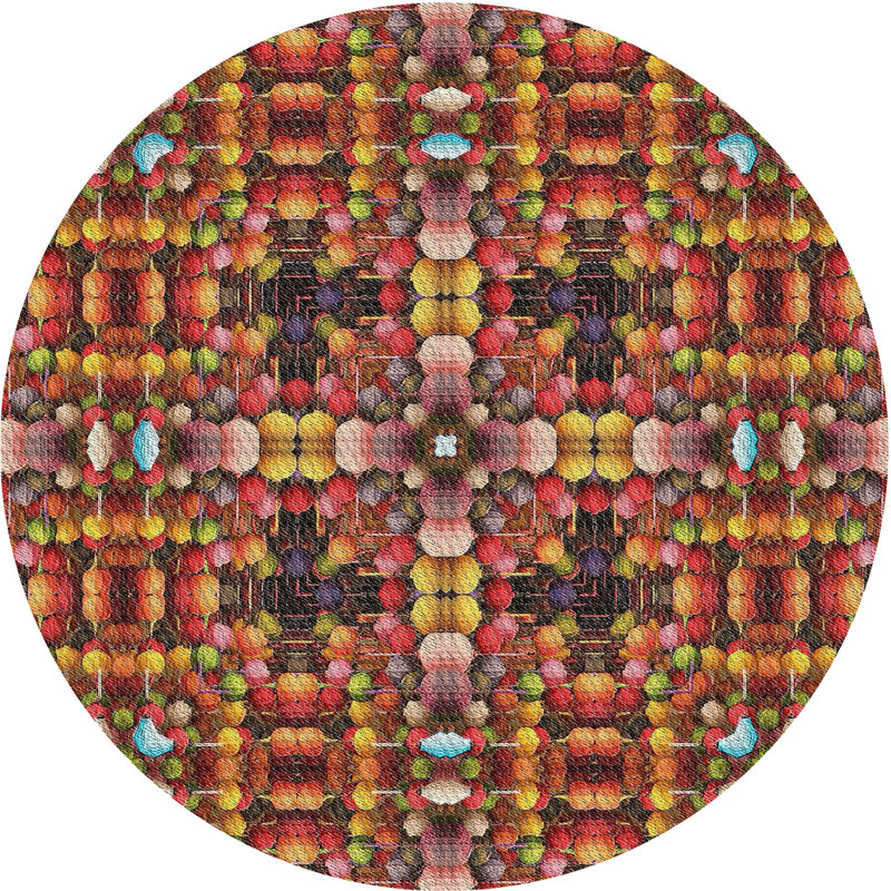 Tapis orange, Rond 6 pi