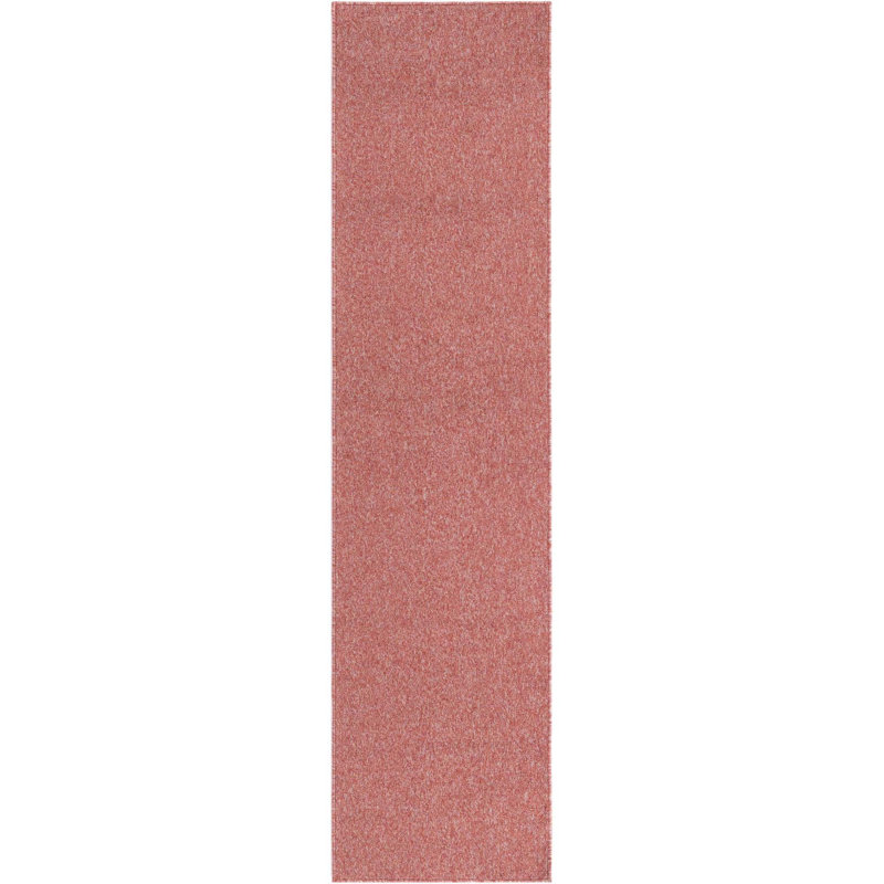 Everyday Solid Machine Woven / Power Loomed Performance Rust Red Rug, Runner 2'6" x 10'