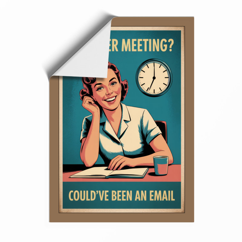Another Meeting? Retro - Framed Print, Unframed, A3 - 42.0 x 29.7 cm