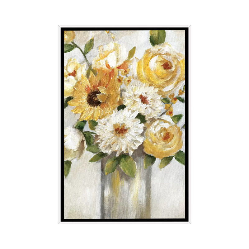 «Sunshine Bouquet» par Nan - impression, H 26 po x l 18 po x 1,5 po, Cadre blanc