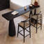 Table de bar droite noire en bois massif