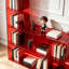 Bibliothèque moderne en acrylique rouge-392457265